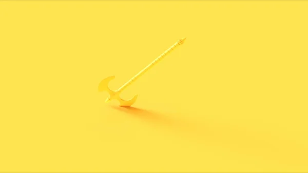 Gelbe Schlachtaxt Illustration Rendering — Stockfoto