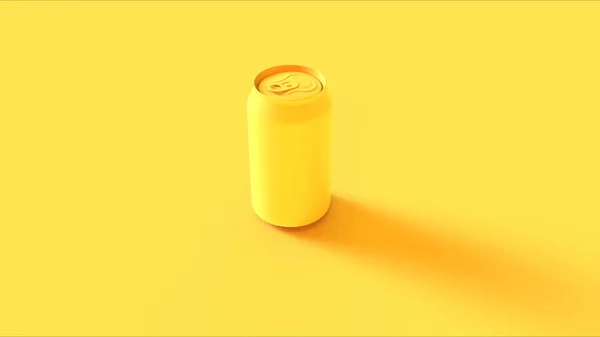 イエロードリンク缶 3Dイラスト — ストック写真
