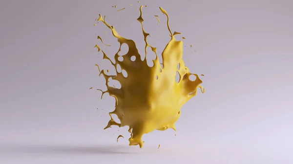 Yellow Paint Splash Weergave Van Illustratie — Stockfoto