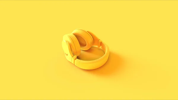 Sarı Modern Kulaklıklar Illüstrasyon — Stok fotoğraf