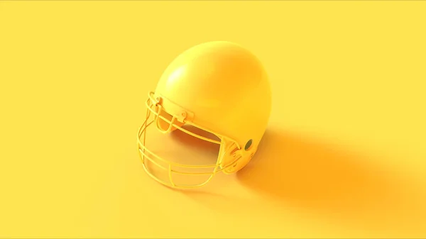 Yellow American Football Helmet 3d illustration 3d rendering