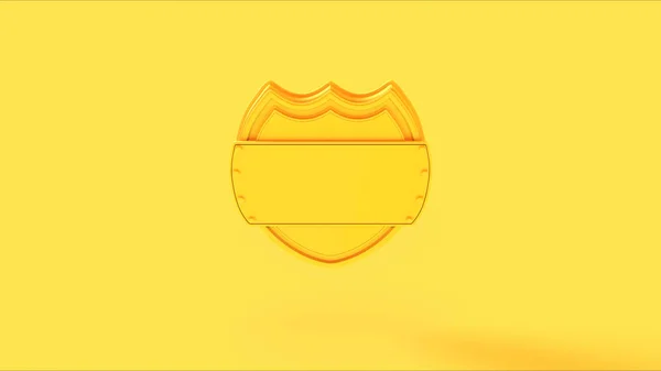 Yellow Shield Badge Иллюстрация — стоковое фото