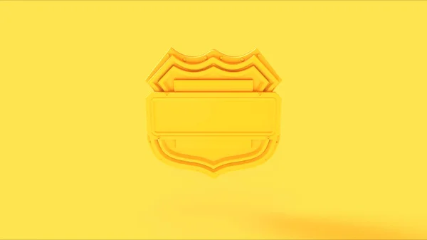 Yellow Shield Badge Illustration — 스톡 사진