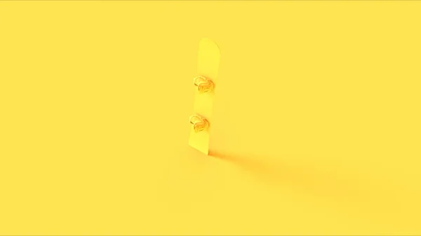 黄色雪板3D插图3D渲染 — 图库照片