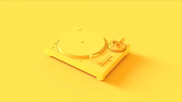 Yellow Record Player Turntable Illustration — 스톡 사진