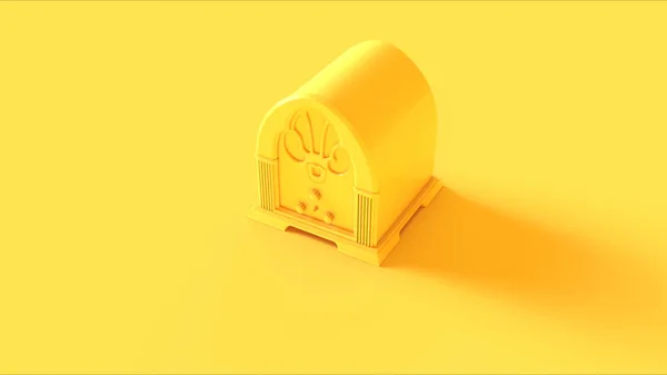 Amarelo Vintage Radio Ilustração — Fotografia de Stock