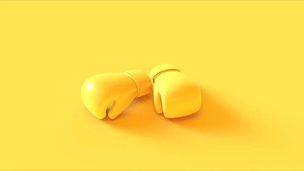 Yellow Boxing Gloves Illustration Rendering — Stock Photo, Image