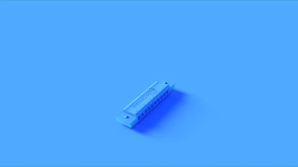Blaue Mundharmonika Illustration Rendering — Stockfoto
