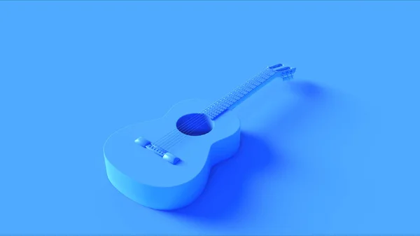 Leuchtend Blaue Akustikgitarre Abbildung Rendering — Stockfoto