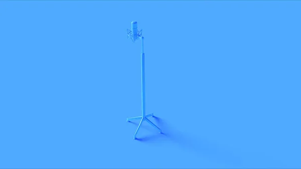 Ярко Синий Винтажный Микрофон — стоковое фото