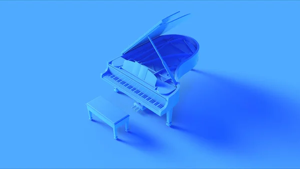 Luminoso Blu Grand Piano Illustrazione Rendering — Foto Stock