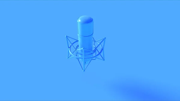明るい青ヴィンテージマイク3Dイラスト — ストック写真
