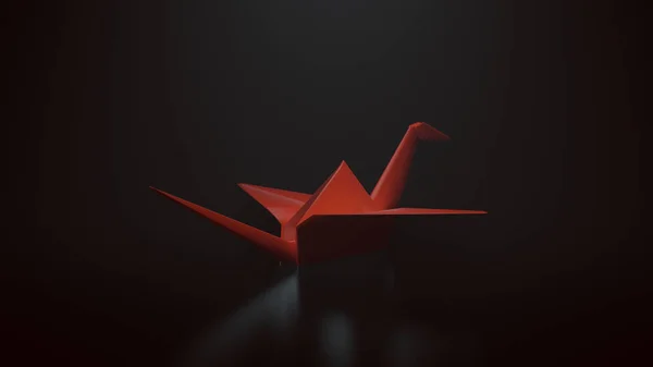 Origami Guindaste Papel Ilustração Renderização — Fotografia de Stock