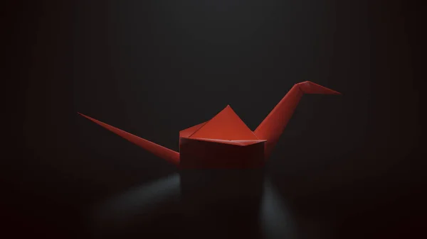 Origami Papier Kraan Illustratie Rendering — Stockfoto