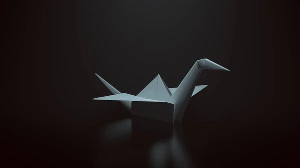 Origami Papier Kraan Illustratie Rendering — Stockfoto