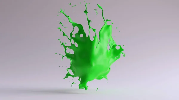 Green Paint Splash Rendering Illustration — Stock Photo, Image