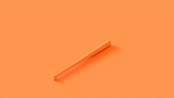 Bate Béisbol Naranja Ilustración Renderizado —  Fotos de Stock