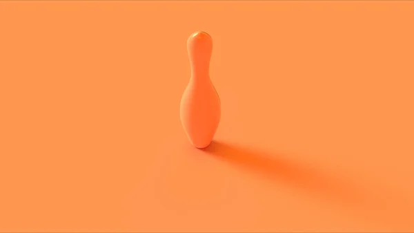 Orange Bowling Pin Иллюстрация Рендеринг — стоковое фото