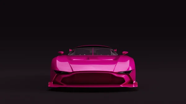 Pink High Performance Sports Car Front 3d illustration