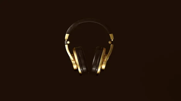 Μαύρο Και Χρυσό Πολυτέλεια Ακουστικά Απεικόνιση — Φωτογραφία Αρχείου