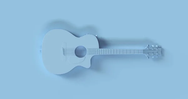 Chitarra Acustica Blu Illustrazione Rendering — Foto Stock