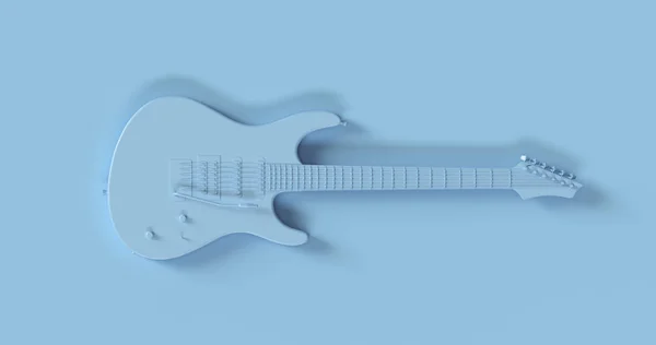 Blue Electric Guitar Иллюстрации Рендеринг — стоковое фото