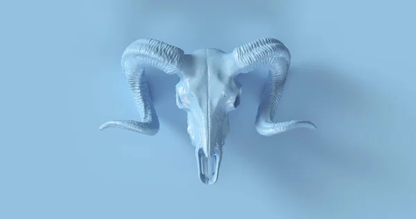 Blue Ram Skull Ilustración — Foto de Stock