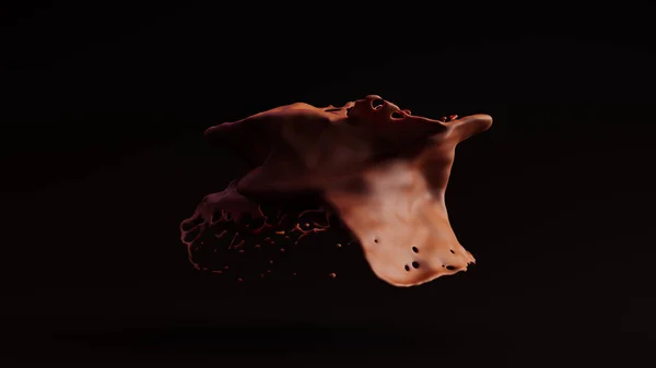 冷固体巧克力飞溅3D插图 — 图库照片