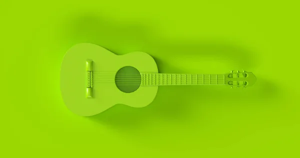 Grön Akustisk Gitarr Illustration — Stockfoto