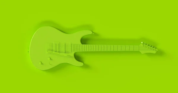 Guitare Électrique Verte Illustration Rendu — Photo