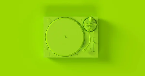 Zielony Rekord Player Gramofon Ilustracji — Zdjęcie stockowe