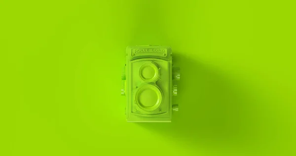 Zelená Kamera Ilustrace Prostorové Vykreslování — Stock fotografie