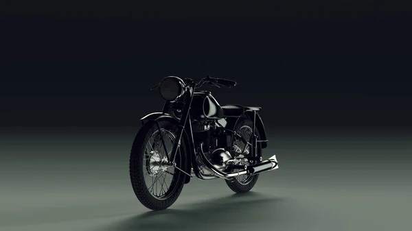 Schwarzes Oldtimer Motorrad Illustration — Stockfoto