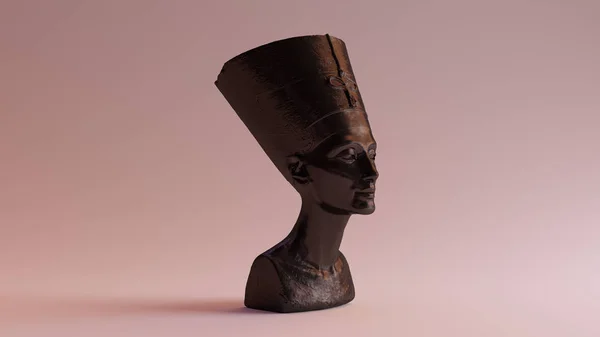 Busto Ossidiano Nero Nefertiti Illustrazione — Foto Stock
