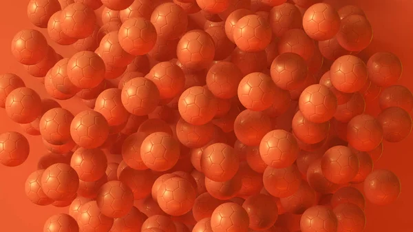 Orange Fotbollar Formas Till Sfär Illustration — Stockfoto