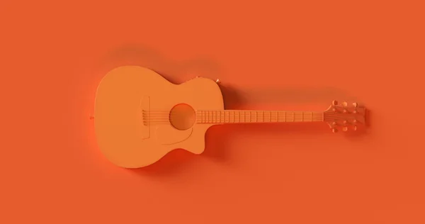 Orange Acoustic Electric Guitar Ілюстрація Рендеринг — стокове фото