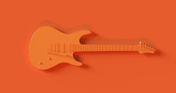 Guitare Électrique Orange Illustration Rendu — Photo