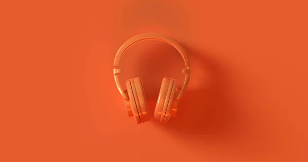 Orange Moderne Kopfhörer Illustration — Stockfoto