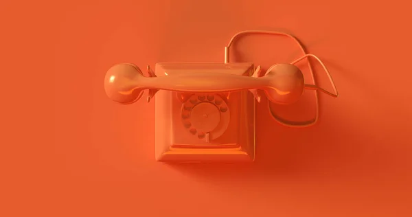 Oranje Vintage Telefoon Illustratie — Stockfoto