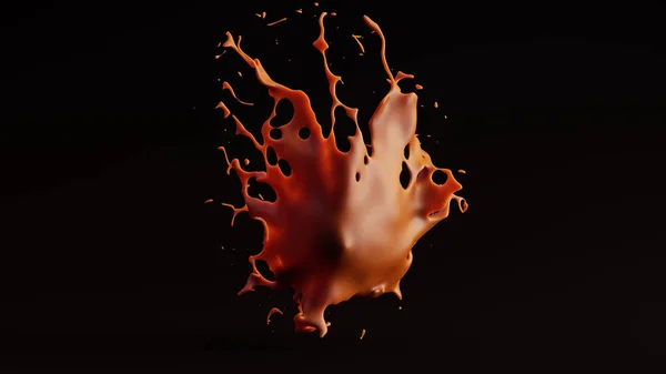 Splash Słodki Sos Karmelowy Ilustracja — Zdjęcie stockowe