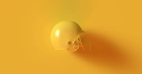イエローアメリカンフットボールヘルメット3Dイラスト3Dレンダリング — ストック写真