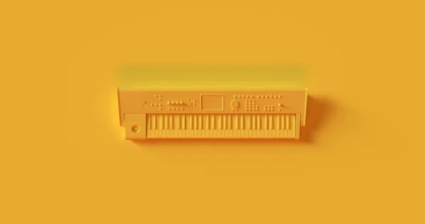 Clavier Ordinateur Jaune Illustration Rendu — Photo