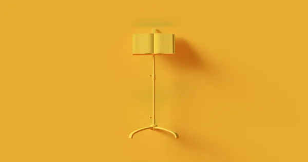 Yellow Sheet Music Stand Ilustración Renderizado — Foto de Stock