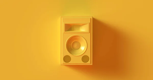 Amarelo Speaker Renderização Ilustração — Fotografia de Stock