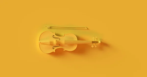 Violino Giallo Illustrazione Rendering — Foto Stock