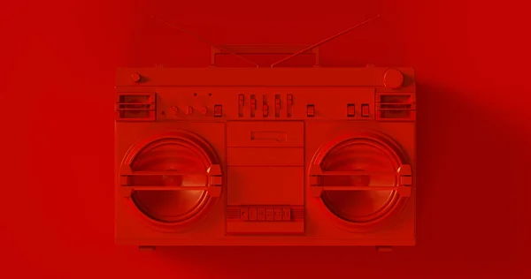 Red Boombox 3d rendering illustration