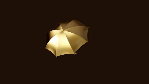 Złoty Parasol Ilustracja Renderowania — Zdjęcie stockowe
