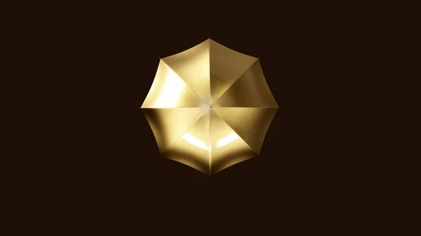 Gold Umbrella 3d illustration 3d rendering