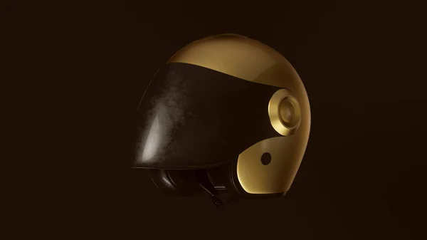 Casco Blanco Oro Ilustración Render — Foto de Stock