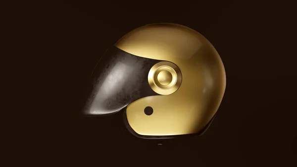 Casco Bianco Oro Illustrazione Rendering — Foto Stock